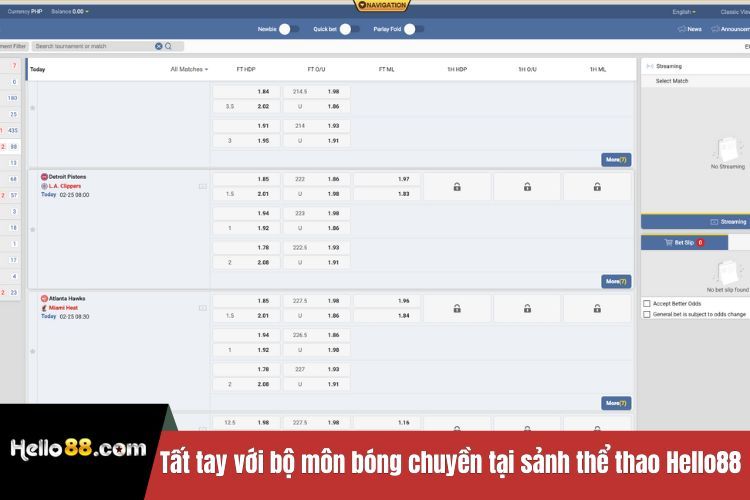 Tất tay với bộ môn bóng chuyền tại sảnh thể thao Hello88