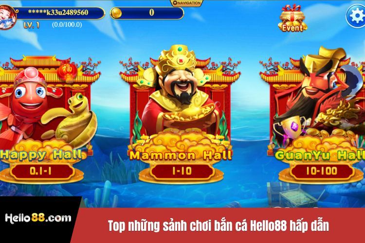 Top những sảnh chơi bắn cá Hello88 hấp dẫn