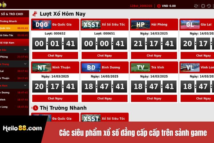 Các siêu phẩm xổ số đẳng cấp cấp trên sảnh game