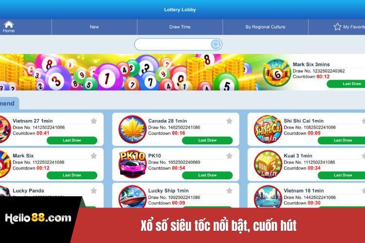 Xổ số siêu tốc nổi bật, cuốn hút
